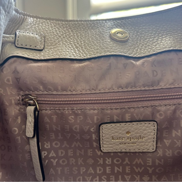 Kate Spade Mulberry Street Cream and Tan Striped Small Backpack - Picture 12 of 13